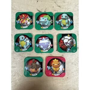 Pokemon Tretta Lot 8 Japanese Nintendo TOMY Coin Token Chip Squirtle Bulbasaur